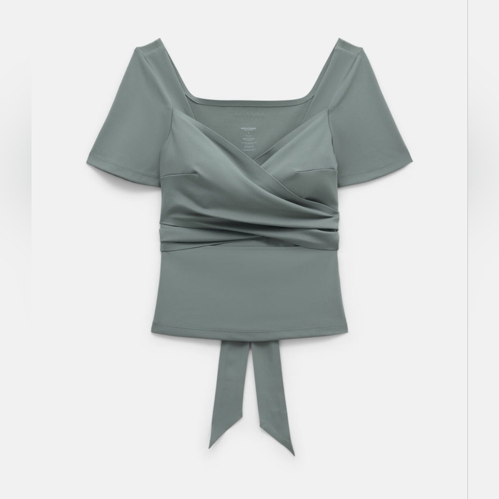 GIRLFRIEND COLLECTIVE Misty Sage Marla Wrap Top NWOT